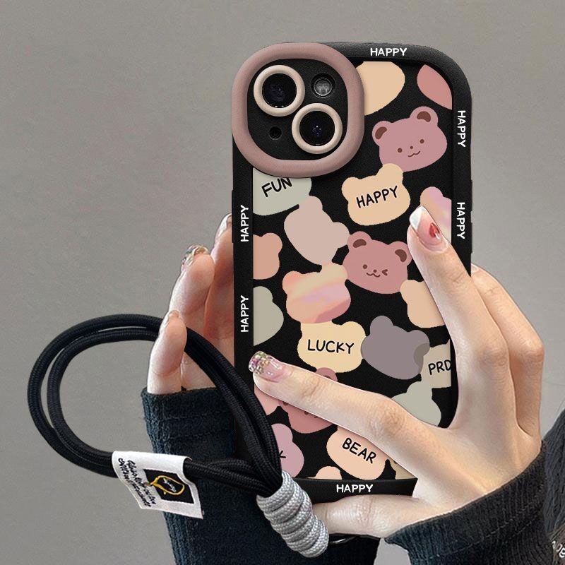 การ์ตูนหมีสายกรณี Hp Infinix Hot 60i Smart 9 Hot 50 Pro Plus 30 Pro Rs4 40 Pro 40I P55 5G A70 30I 8 