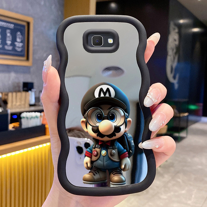 ปลอกสําหรับ Samsung J7 Prime Case Casing Explorer Pattern HP Case Silicone Softcase Macaron Mirror C