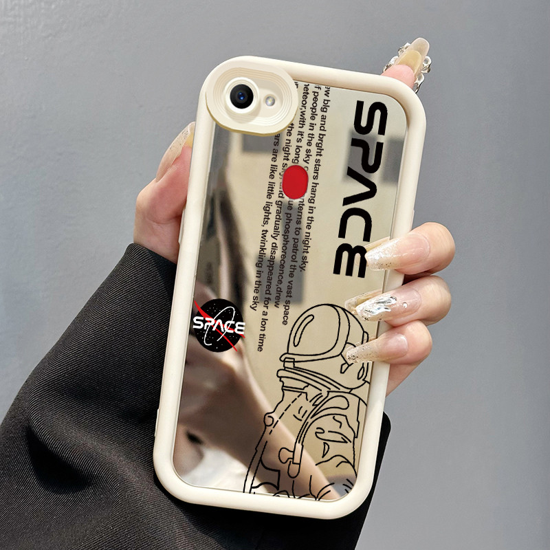 HP OPPO F5 F7 F5 Youth Case Mirror Softcase Protective Silicone Cesing Case NASA Astronaut Icon Patt
