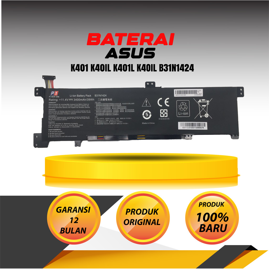 แบตเตอรี่ Asus K401 K40IL K401L K4OIL B31N1424