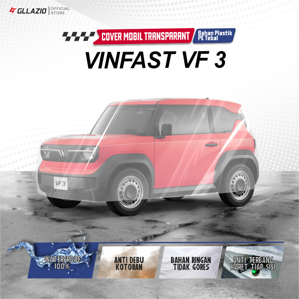 Vinfast VF3 ฝาครอบตัวรถโปร่งใส / Vinfast VF3 ผ้าคลุมรถพลาสติก / Vinfast VF3 ผ้าห่มกันน้ําฟรีกระเป๋า