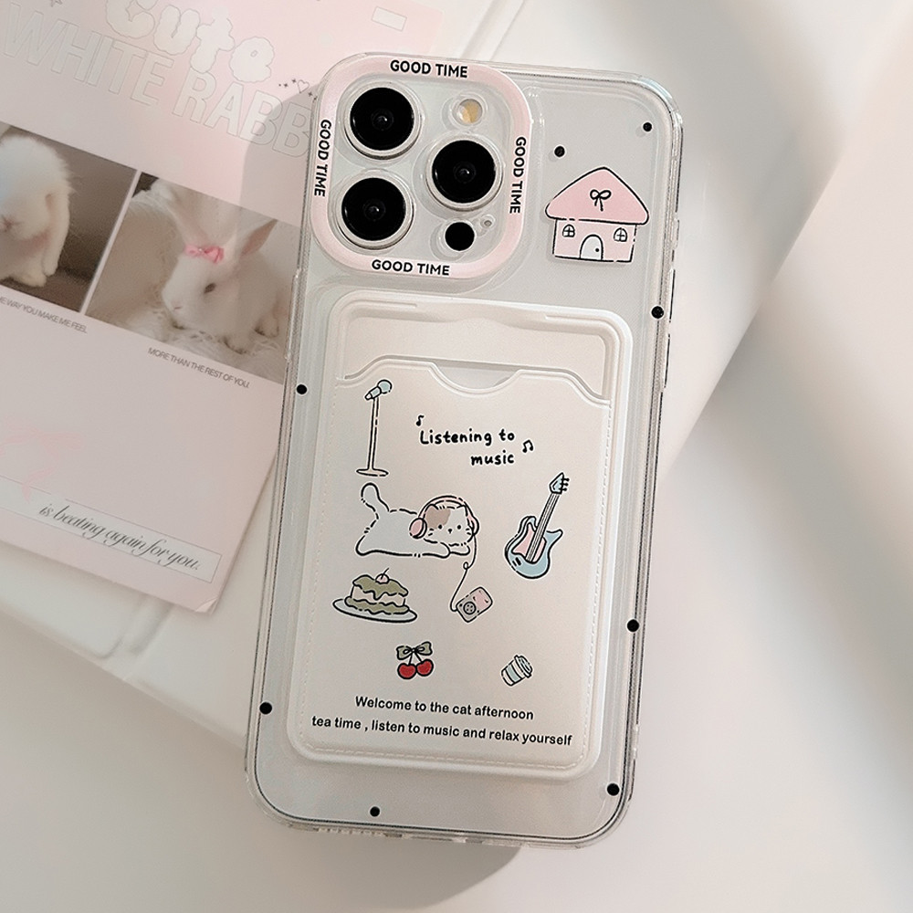 Cat Dot Cake Girl Casing Iphone 17 Air 16 Pro Max 16E 11 13 Pro Ip11 13 15 14 12 7 8 7G 15 Plus 7P 8