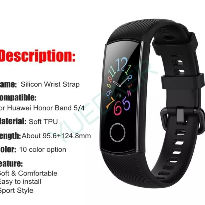 (ที่สุด) HUAWEI HONOR BAND 5 4 HOURS SILICONE RUBBER STRAP