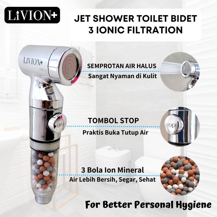 JET SHOWER TOILET WASHING FILTER ION / BIDET SPRAY TOILET LiVION+