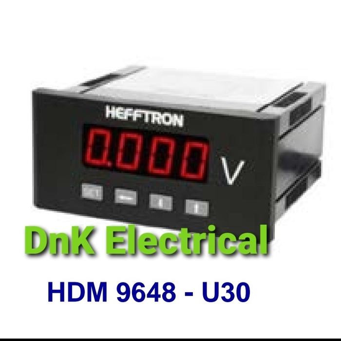 เครื่องวัดโวลต์ Dc ดิจิตอลยอดนิยม 96X48 (0-30Vdc) Hefftron Hdm96548-U30
