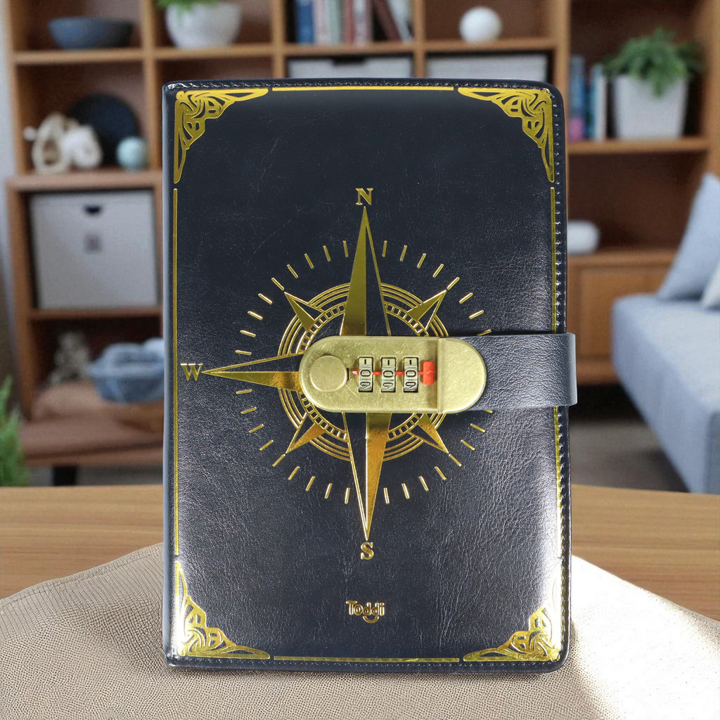 Toolip Toddi Leather Notebook Diary 300 หน้า มีตัวล็อค - JJ-03
