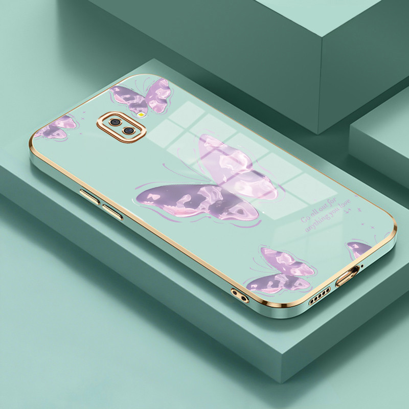 SAMSUNG ปลอกสําหรับSamsung Galaxy J6 Plus 2018 J6 Prime 2018 J4 4G J2 4GกรณีDreamผีเสื้อปลอกซิลิโคนH