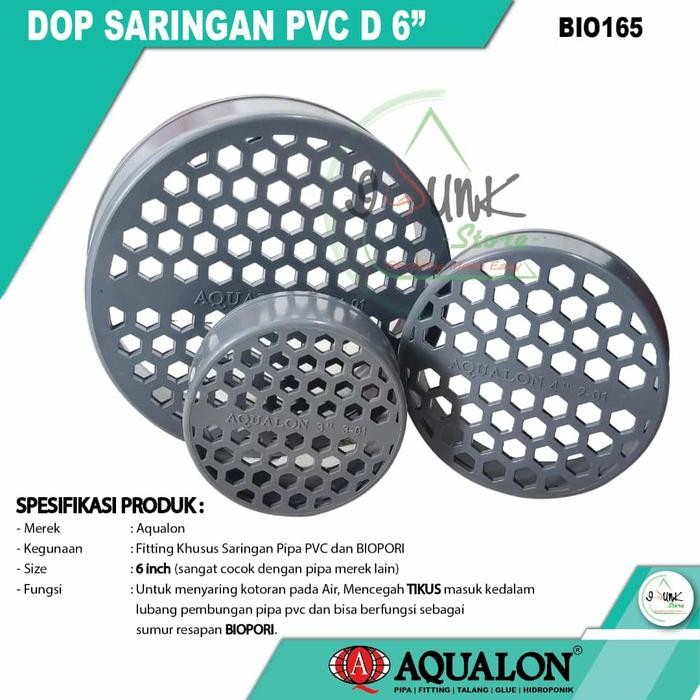 Choice - 6" D Pvc Pipe Filter Cap / Hole Cap / Biopore Cap-Aqualon