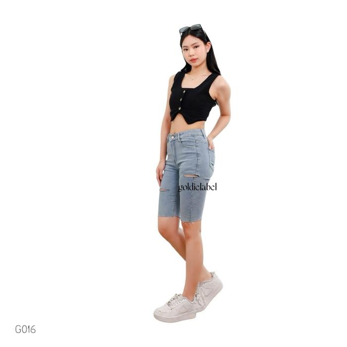 Reytorrm Collection - กางเกงยีนส์ขาดสั้นผู้หญิง G017