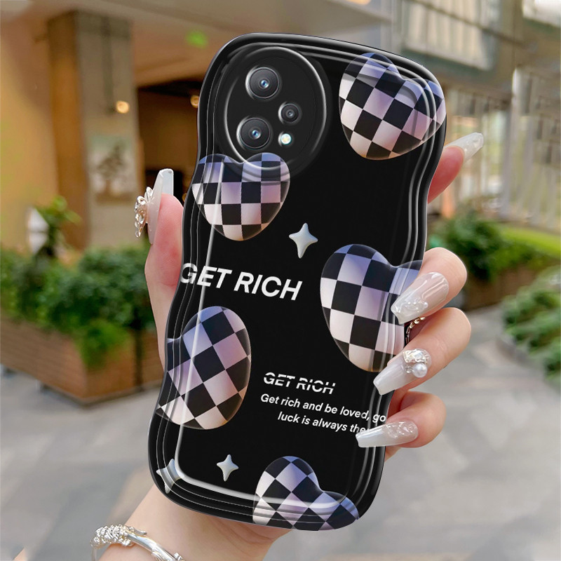 HPเคสโทรศัพท์สําหรับRealme 9 4G 9 Pro Plus 9i 9 5G 9 Pro 5G V25 5G Q5 5GกรณีLoveกรณีCheckered Softca