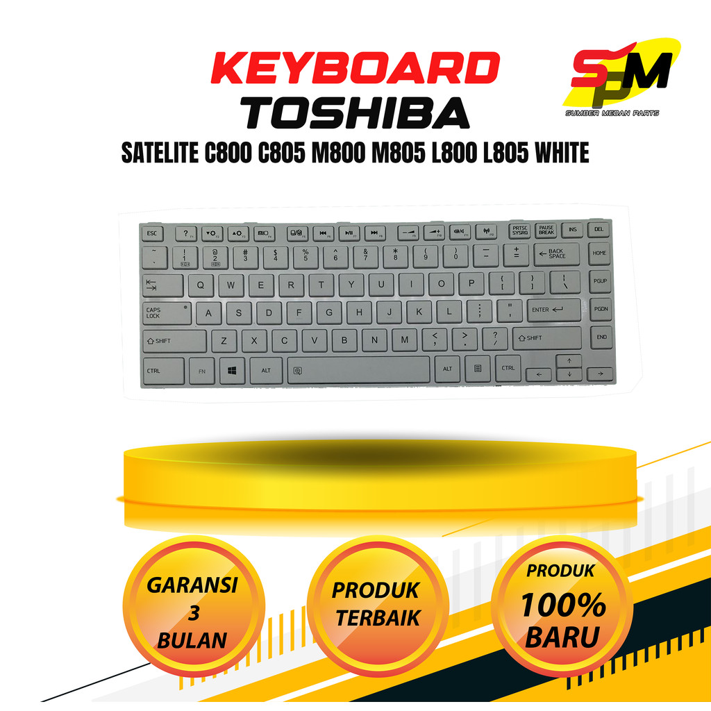 Toshiba Satellite c800 c805 m800 m805 l800 l805 คีย์บอร์ดสีขาว