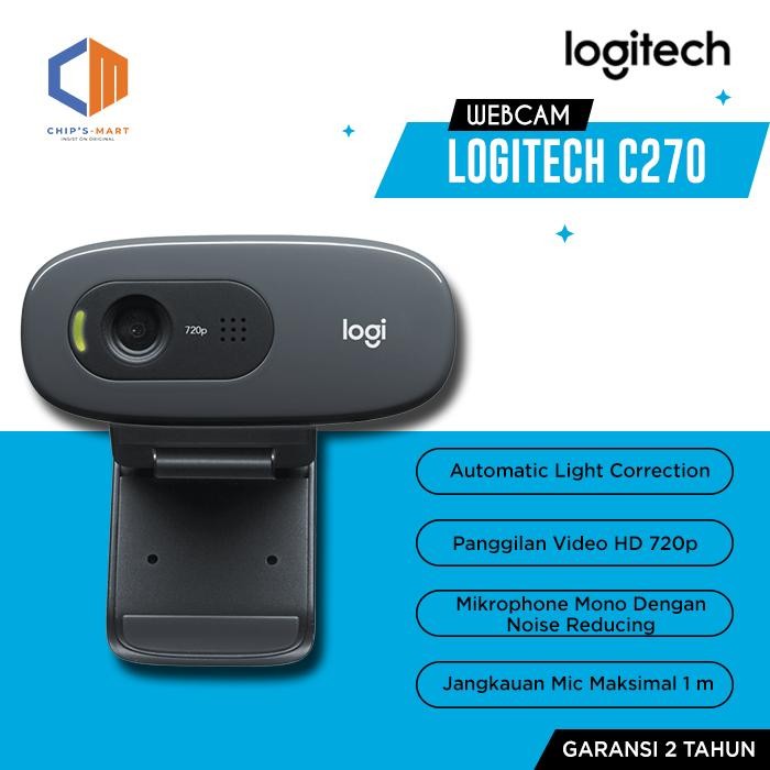 Logitech WebCam C270 HD - รับประกันอย่างเป็นทางการของแท้ 100%