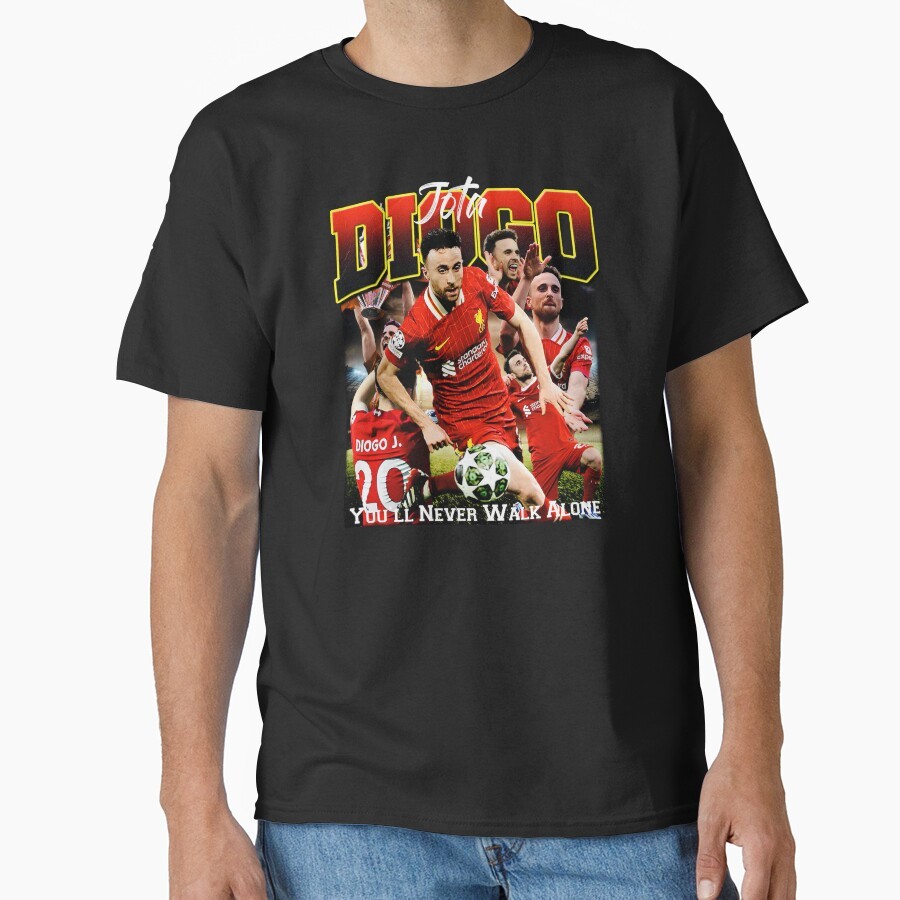 Diogo Jota Diogo Jota YNWA Essential เสื้อยืด Unisex O-คอเสื้อยืดแขนสั้นพิมพ์เสื้อ Tee Tops, เหมาะสํ
