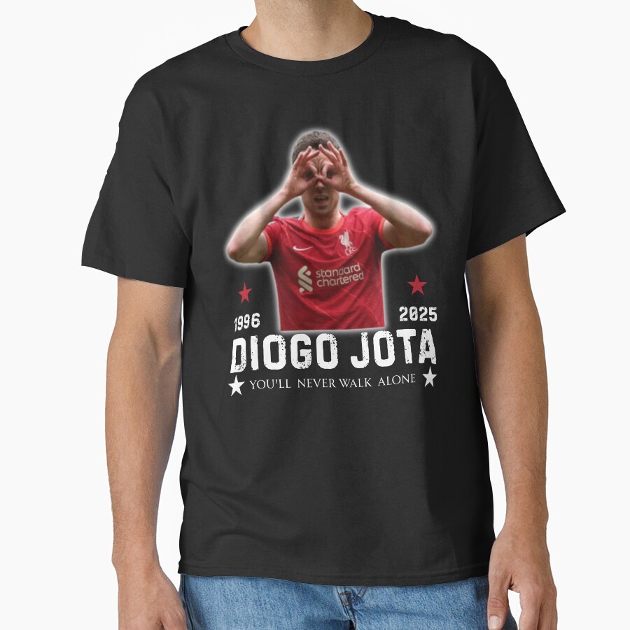 Diogo Jota Classic T-Shirt Diogo Jota Unisex O-Neck เสื้อยืดแขนสั้นพิมพ์เสื้อ Tee Tops, เหมาะสําหรับ