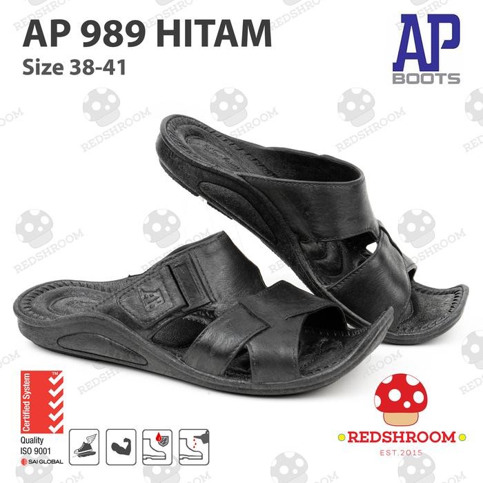 รองเท้าแตะ Slop สําหรับผู้ชายล่าสุด Ap 989 สีดํา - รองเท้าแตะสไลด์