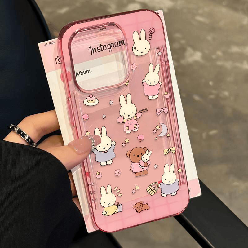 เคสแฟนซีกระต่ายสีชมพู Samsung S25 Ultra S24 Fe M14 Note 20 Ultra Galaxy M15 M54 M23 M55 S20 S21 Fe S