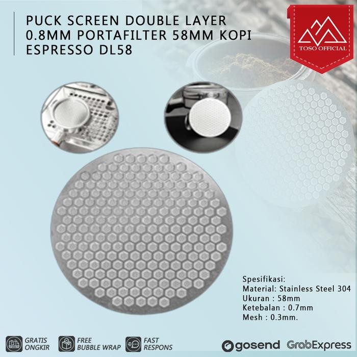Puck Screen Double Layer 0.8Mm Portafilter 58Mm Espresso Coffee