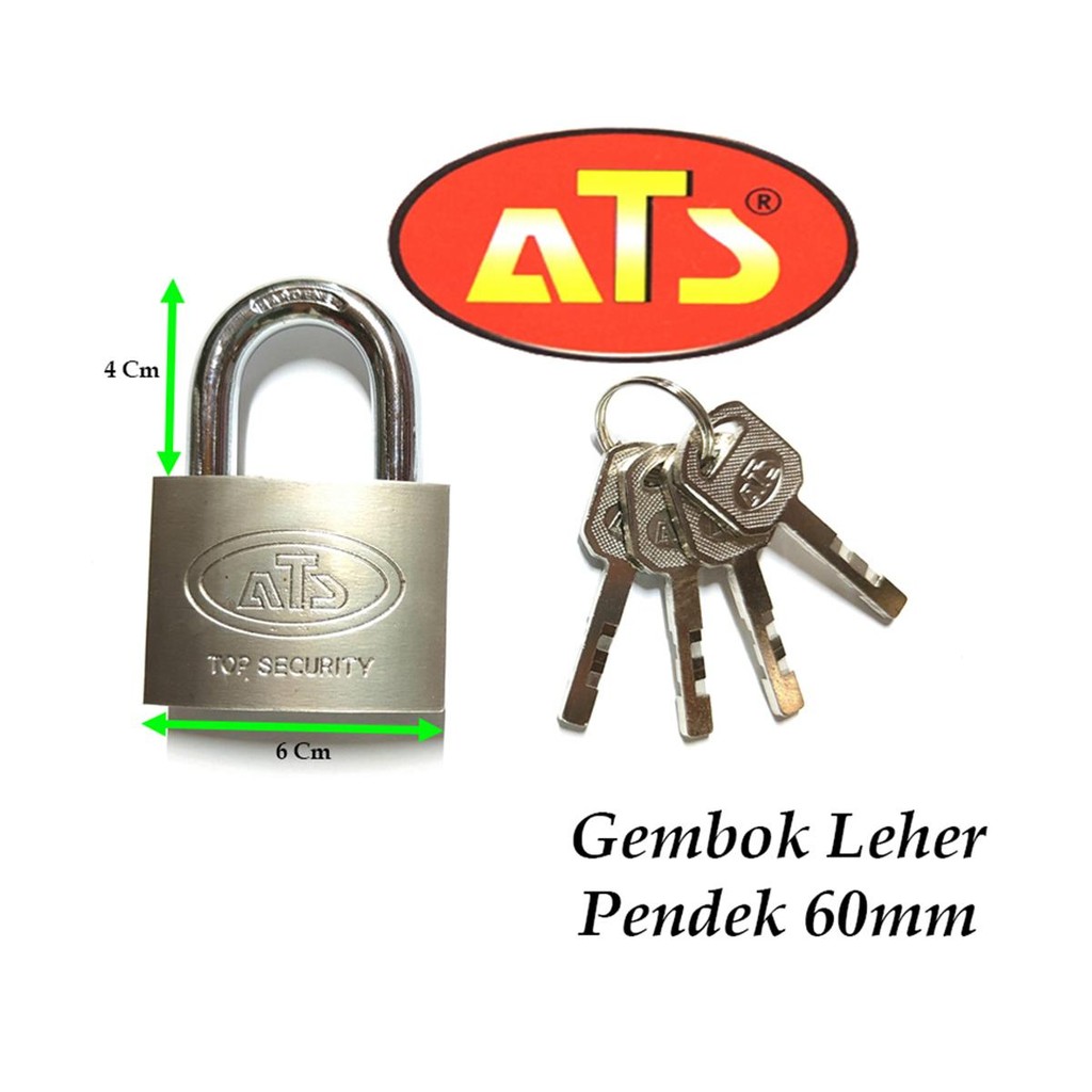 CGP WHOLESALE ATS กุญแจ 60 มม. คอสั้น แข็งแรง ทนทาน กุญแจรั้วกระเป๋าเดินทาง