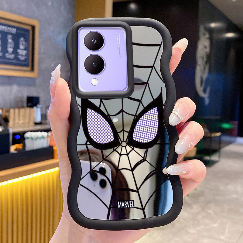 HP สําหรับ VIVO Y17s Y36i 5G G2 5G Y28 5G กรณี Spider Web รูปแบบเคสโทรศัพท์ซิลิโคน Softcase Macaron 