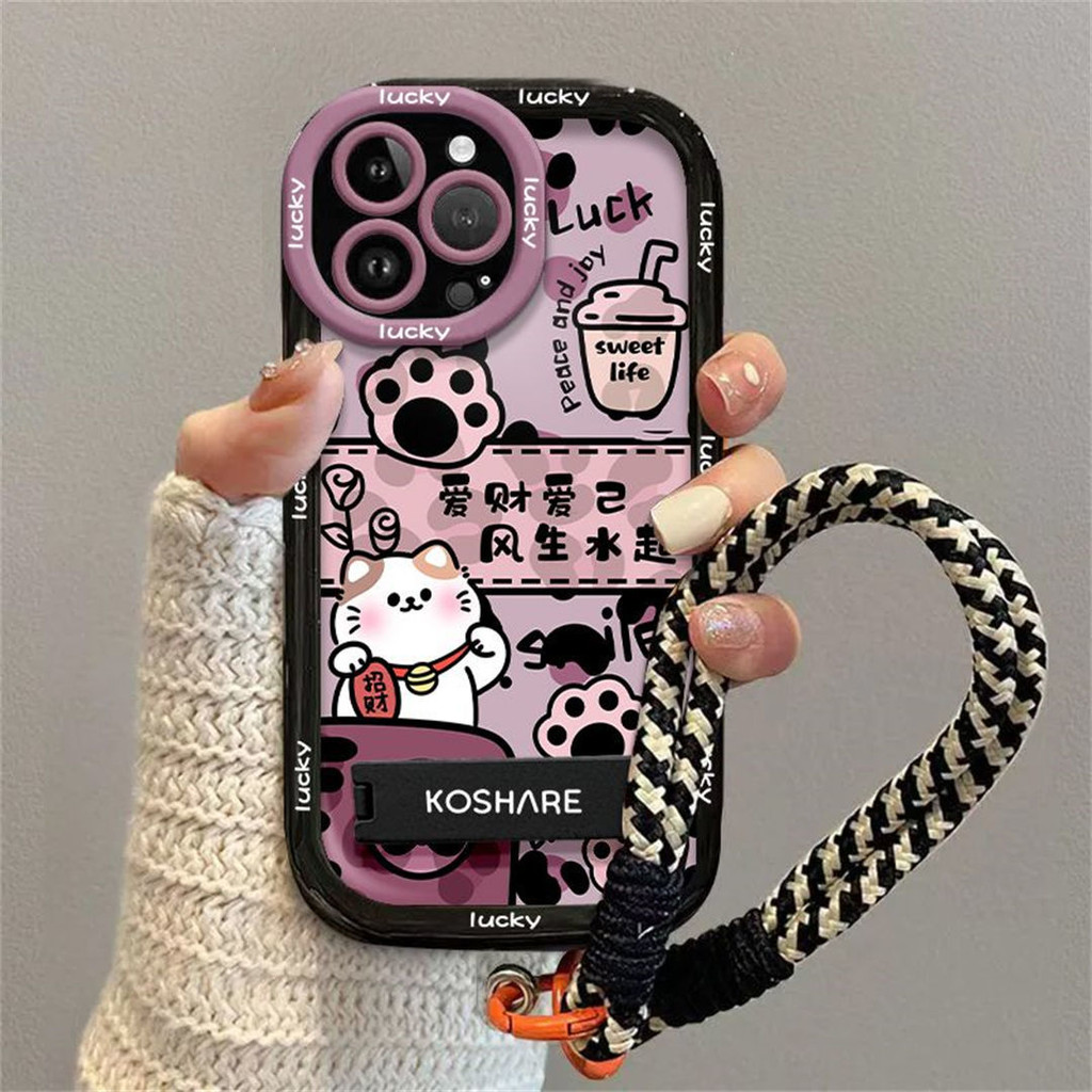 Fortune Cat สายคล้องปลอก Hp Infinix Hot 60i Smart 9 Hot 50 Pro Plus S23 P55 5G 40I P65 4G A70 40 Pro