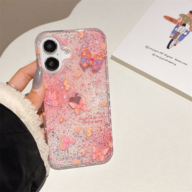 HP Dazzle สีชมพูล่าสุดผีเสื้อ Soft Case Redmi 15C หมายเหตุ 14 4G 5G Pro Plus 13X A5 14C 13C 13 10C 1