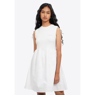 COLORBOX Contrast Sleeveless Mini Dress Off White