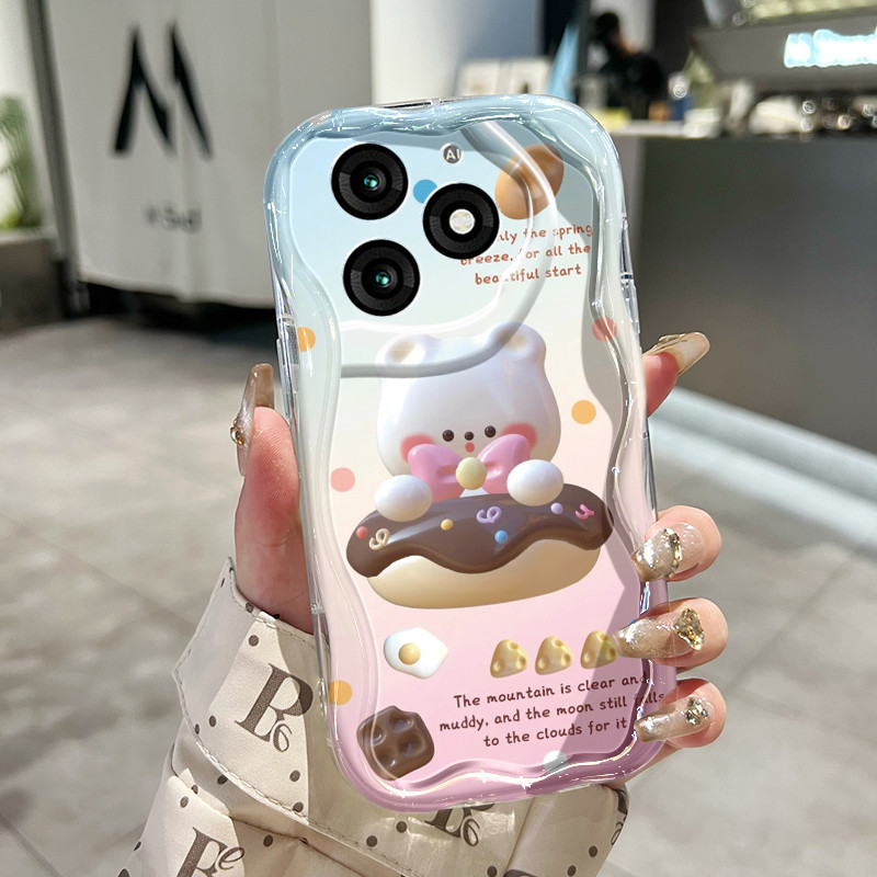 HPปลอกสําหรับItel A70 A80 A50 P55 5G P65 Rs4 Rs 4 S23 S25 UltraกรณีหมีขนมรูปแบบปลอกHPปลอกครีมซิลิโคน