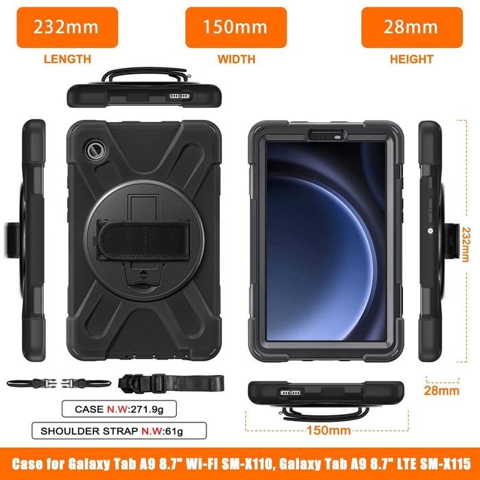 SAMSUNG TAB A9 8.7 WIFI LTE ARMOR CASING CASE STAND ROTATE ปกแข็ง