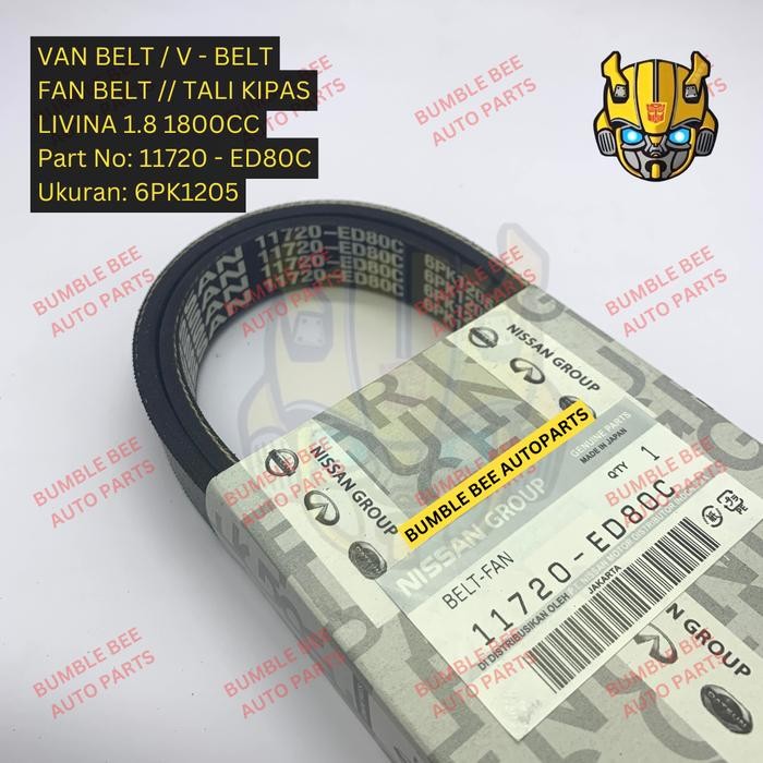 BEST VAN BELT FAN BELT - 6PK1205 - LIVINA 1.8 1800CC - 11720-ED80C - V BELT - FAN BELT - 6PK 1205