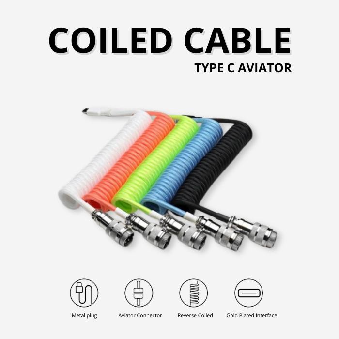 Coiled Cable Type C Aviator Mechanical Keyboard Premium