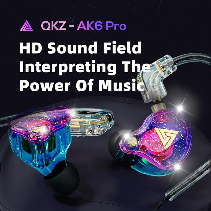 QKZ AK6 PRO หูฟังเบสไฮไฟสายที่ถอดออกได้พร้อมไมโครโฟน