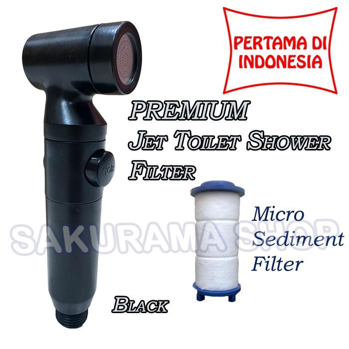 Jet Shower Toilet Bidet PP Filter Closet Closet Closet - สีดํา