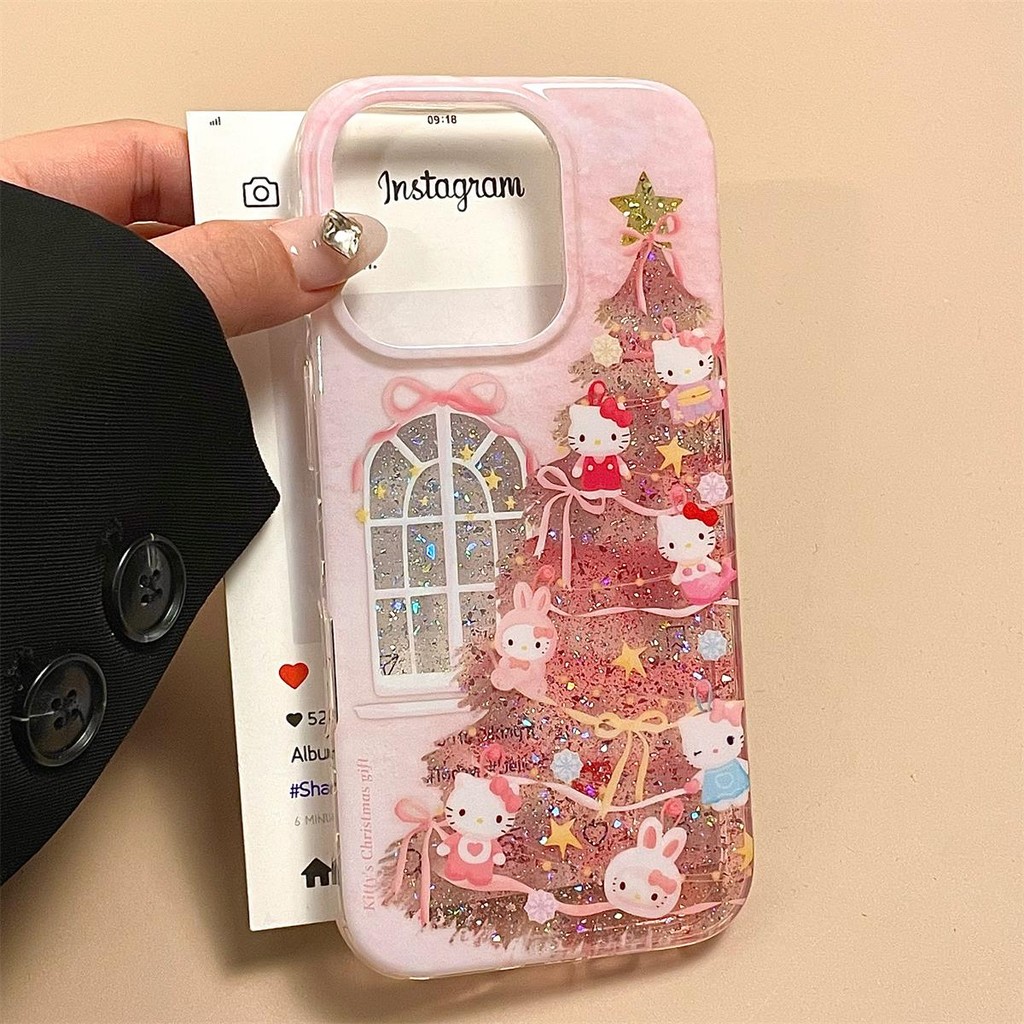 HP สีชมพู Hello Kitty Christmas Tree สําหรับ Xiaomi 15 Ultra 14 14T Pro Poco X7 F7 Pro C75 C65 C71 M