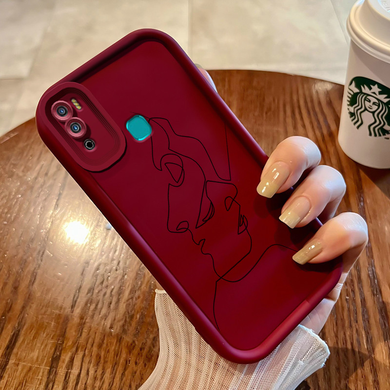 Casing Hp for Infinix Hot 9 Play Hot 10 Play Hot 11 Play Hp Case Casing pattern Character line Kasin