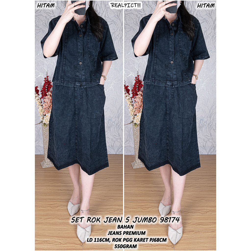 JUMBO JEAN SKIRT SET 98174