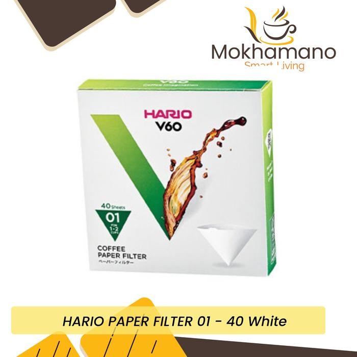 Hario V60 กระดาษกรองกาแฟ / กระดาษกรองกาแฟ VCF-01-40W
