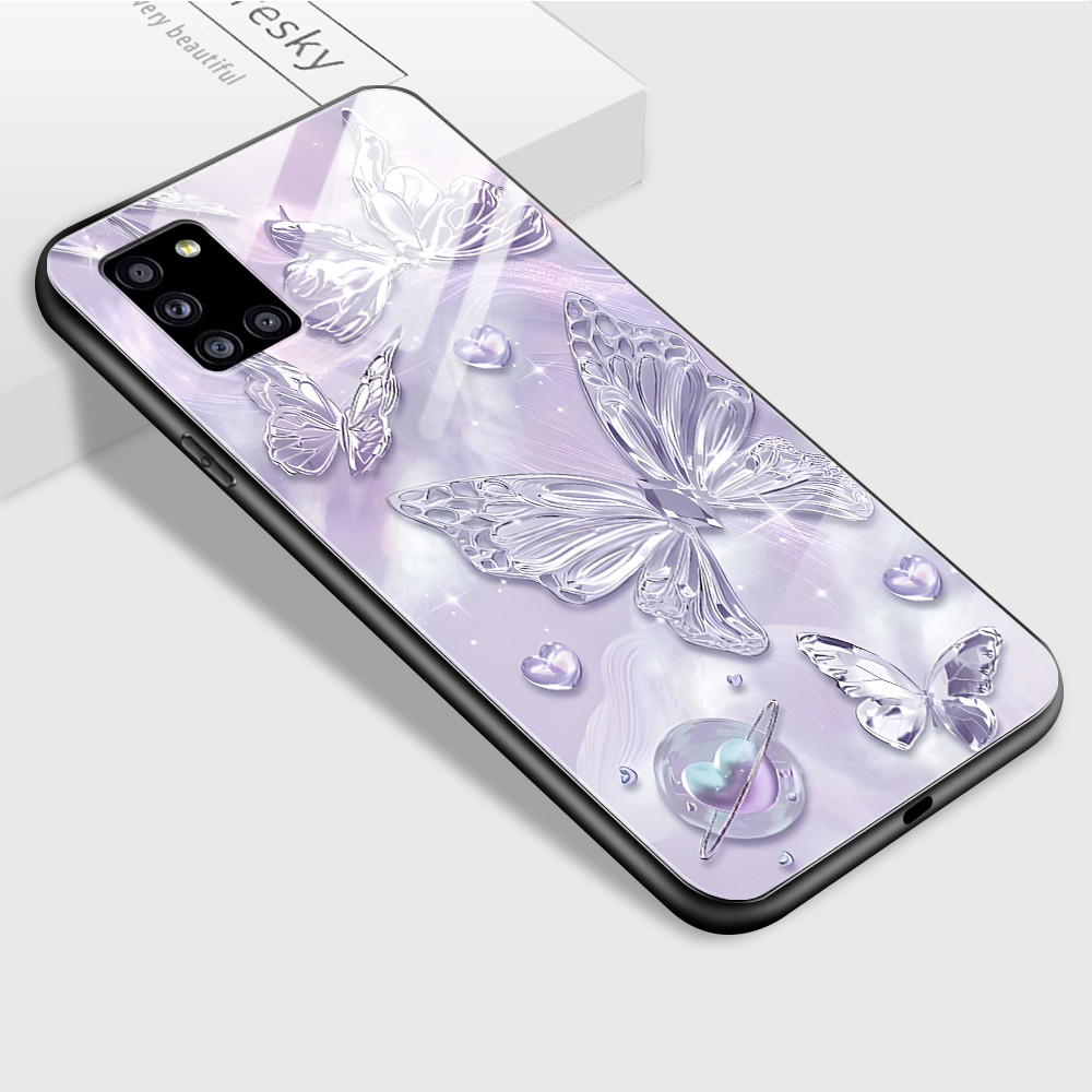 HP เข้ากันได้กับ Samsung Galaxy A31 เคสโทรศัพท์ Hardcase ผีเสื้อแฟชั่นปลอก 2029 BL