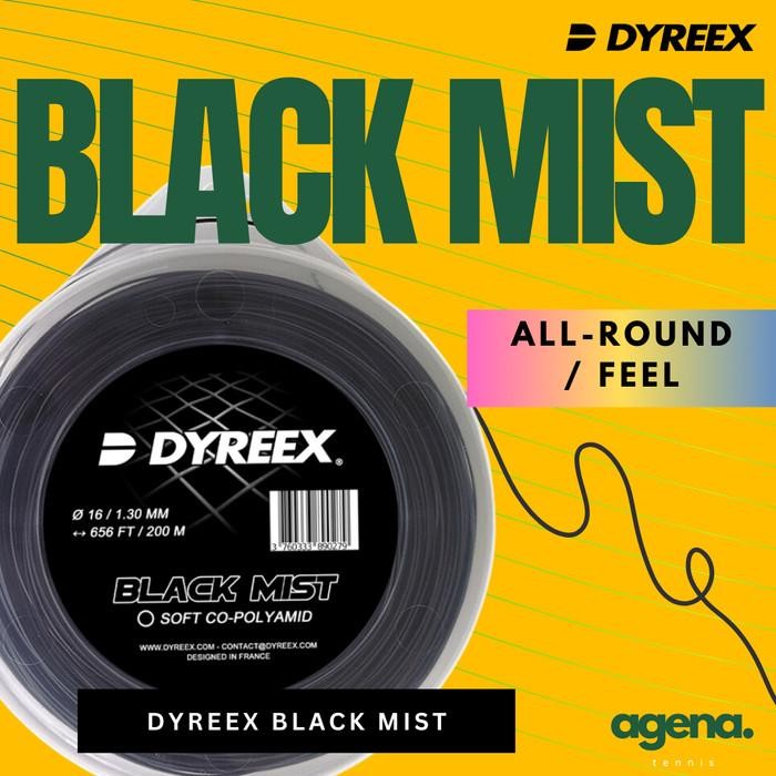 Dyreex Black Mist Gauge 17 - 1.30Mm, Polyamid Soft Monofilament Tennis Racket Strings
