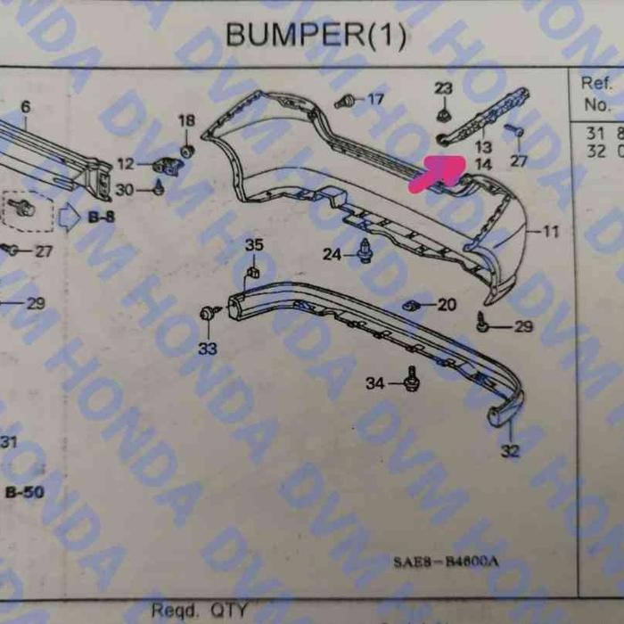 ขายึดกันชนหลังขวาเดิม Jazz Gd อะไหล่