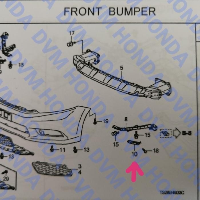 อะไหล่ขายึดกันชนหน้าซ้าย Civic Fb ดั้งเดิม