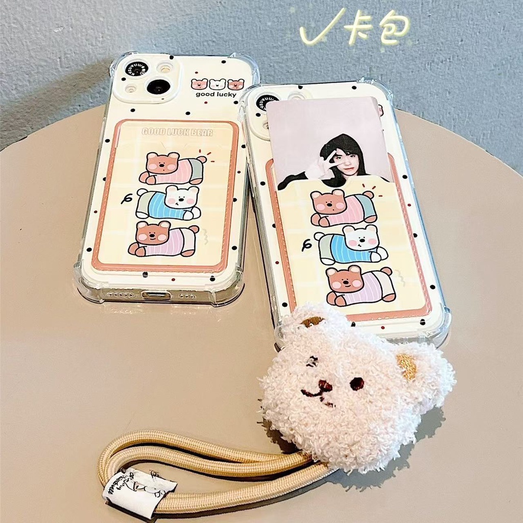 หมีแฟนซีการ์ตูนผู้ถือบัตรกรณีOppo Reno 13 5G Reno 13F 14F 14 Pro 5G A3 A3X A60 Reno 11F 5G A3S A16 A