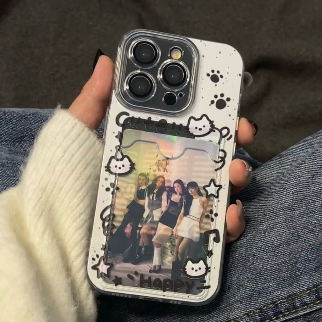 Aesthetic Cat Music Card HolderปลอกRealme C71 C75 C61 C63 C65 C67 12 Pro+ 8I 9I 5 5I 6I C3 10 11 Pro