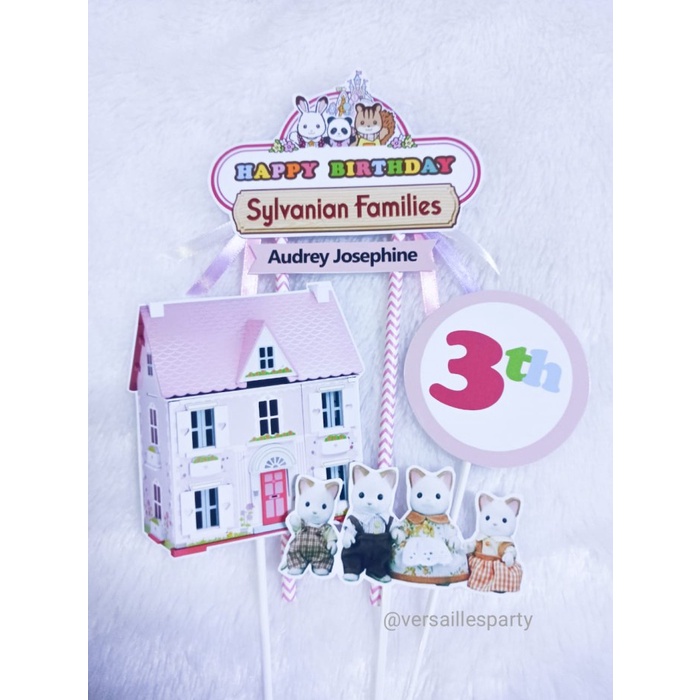 ท็อปเปอร์เค้กครอบครัว Silmanian/ ท็อปเปอร์ Silvanian ครอบครัว/ ตกแต่ง Silmanian