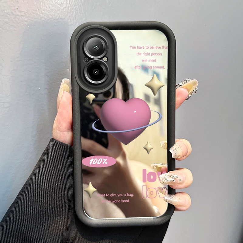 HPเคสโทรศัพท์สําหรับRealme C67 4G C65 4G C63 C75 C75X Narzo N63 Realme 12 LiteกรณีLove 3Dกระจกซิลิโค