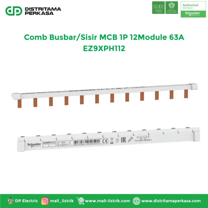 หวี Schneider Busbar/MCB 1P 12Module 63A - EZ9XPH112