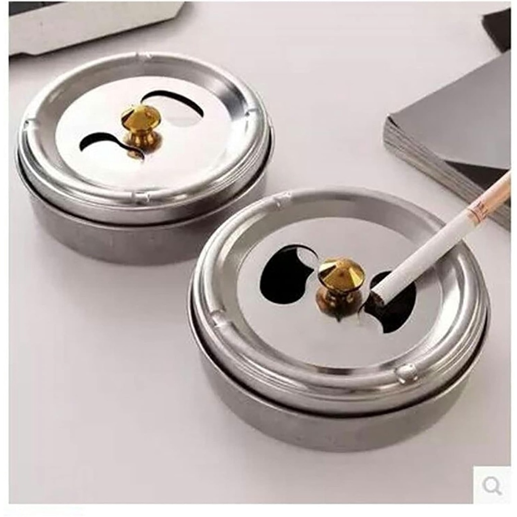 ที่เขี่ยบุหรี่บุหรี่สแตนเลสแบบปิดการหมุนแบบพกพา 1 ชิ้น - PEIXING JL032