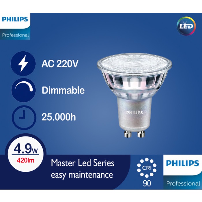 PHILIPS MASTER GU10 4.9W 36D DIMMABLE 220V PHILIPS