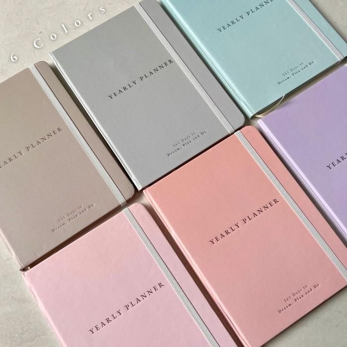 Ready- Yearly Planner 2025 One Year Year Planner รายปีรายสัปดาห์รายเดือนปกแข็ง (Undated) By