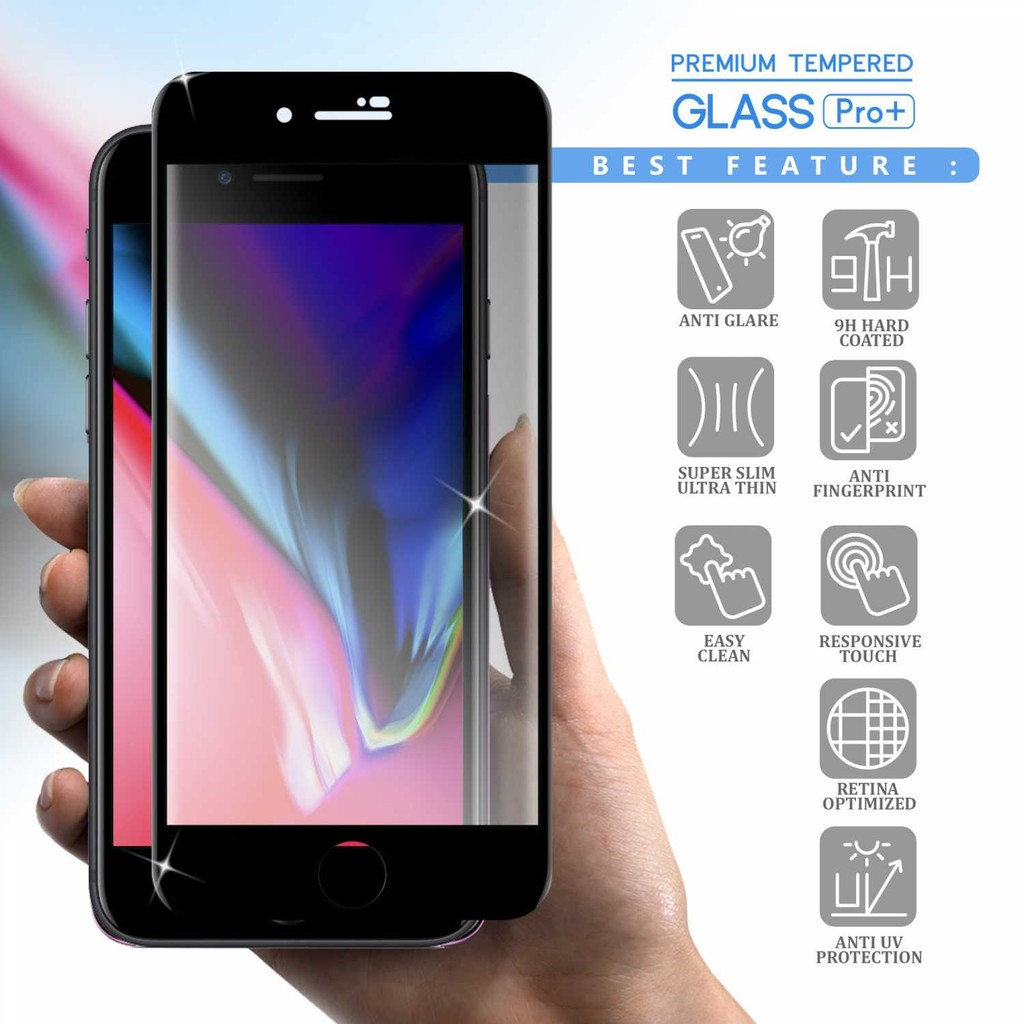 กระจกนิรภัย Iphone 8 Full Cover Black - Premium Glass Pro