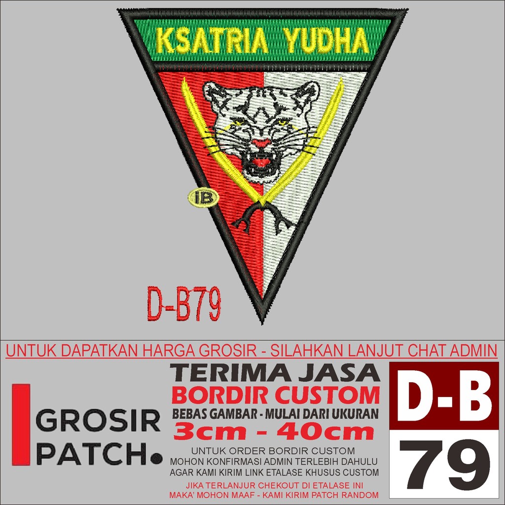 MB PATCH EMBROIDERED D-B79 KSATRIA โลโก้ YUDHA อุปกรณ์เสริม/EMBROIDERY